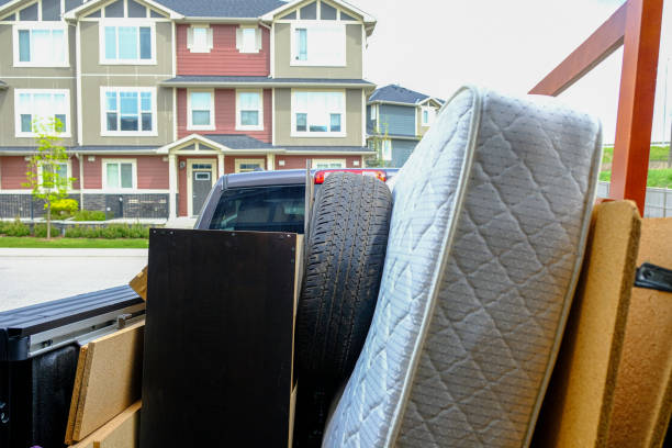 Trash items loaded on a truck to be disposed of at a landfill for recycling